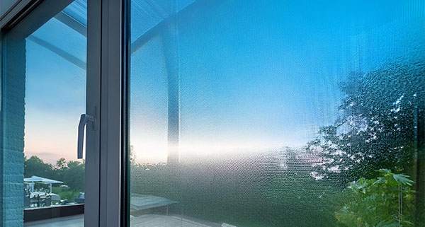 a window film on a sliding door at a residential home