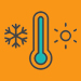 an icon of a thermometer with a snowflake and sun