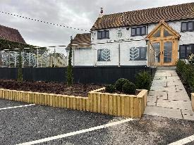 Front of public house at the lesters arms with Manifestation window Vinyl